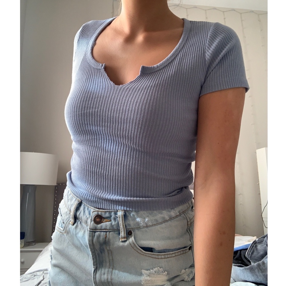 Cotton On Blue T Shirt Crop Top